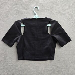 Fabletics Women Shirt XS Black Nylon Rayon EVA MIDI TOP 24/7 STYLE NWT